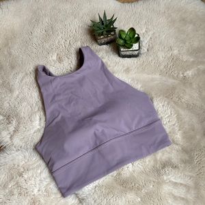 Lululemon Energy High Neck Long Line Sports Bra Size 4 Purple